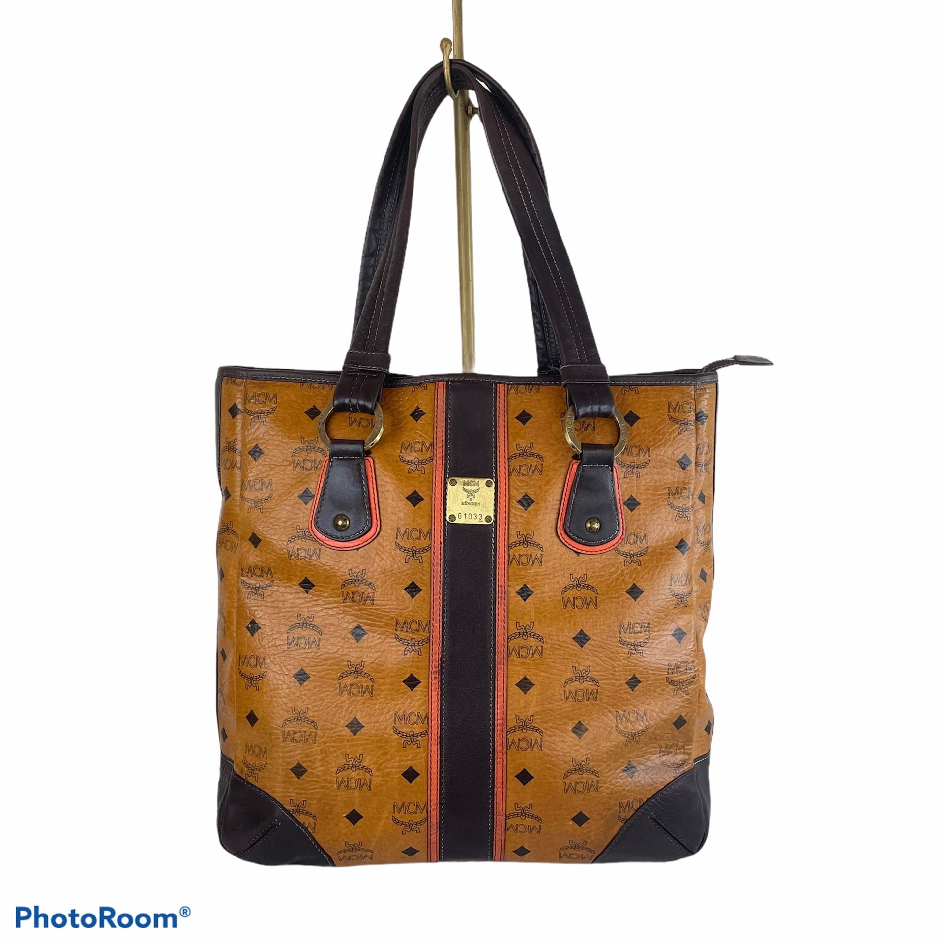 MCM Brown Shopper Tote Bag