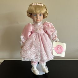 Tussini Collection Challie 16339 Porcelain Doll Hand Crafted Vintage 16 Inch