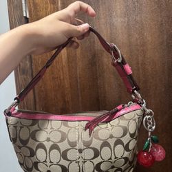 Vintage Pink Coach Shoulder Bag