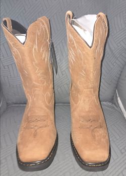 NEW Hunthor Men’s Size 12 Steel Toe Cowboy Work Boots Leather – $70