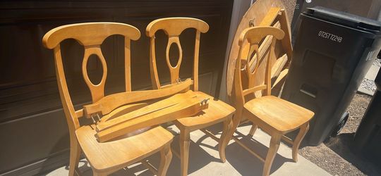 Wooden Table with 3x chairs