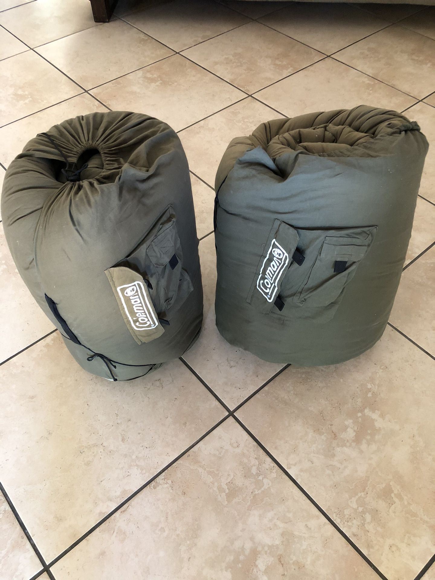 2 Coleman sleeping bags. $45 for both $25 each