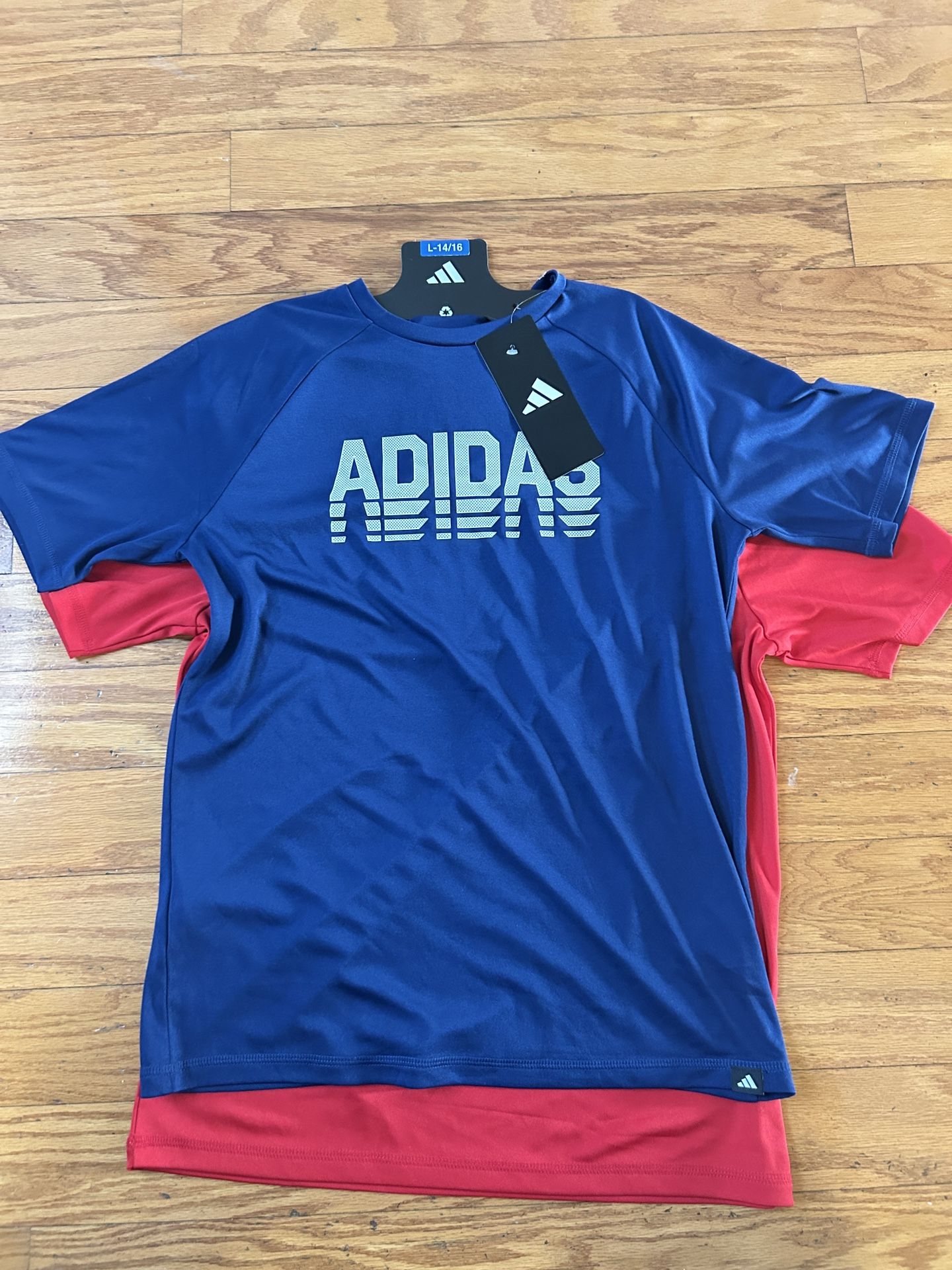 NWT Adidas boys athletic Tee 2 pack Size L 14/16