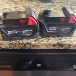 2- New Milwaukee M18 5.0 Batteries