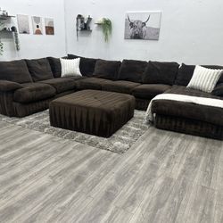 Brown Sectional Couch - Free Delivery 