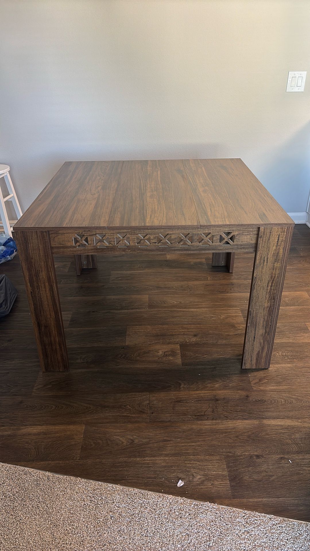 Brand New Square Wooden Brown Dining Table