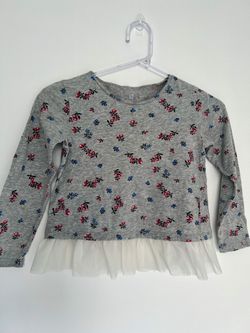 Gap Girls 5T Floral Peplum Top With Tulle