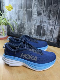Hoka One One Bondi 8 Outer Space Blue/White Low Top Lace-Up Running 10D