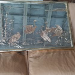 Oriental Etched Mirror Frame