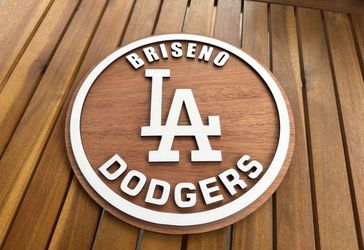 Dodgers Raiders Eagles Cowboys 49ers Teams & Logo Personalized Family Name Signs Gift Present Holiday 11”x9.5” 