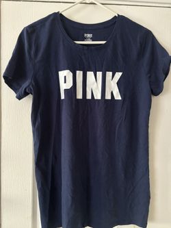 NAVY BLUE PINK SHIRT M