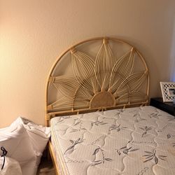 Queen Size Bamboo Sunflower Headboard