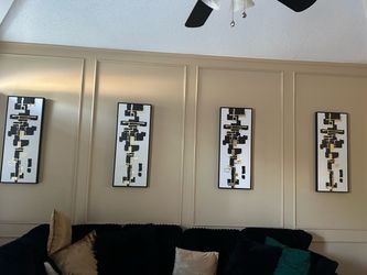 Set of 4 Abstract Wall Art Panels