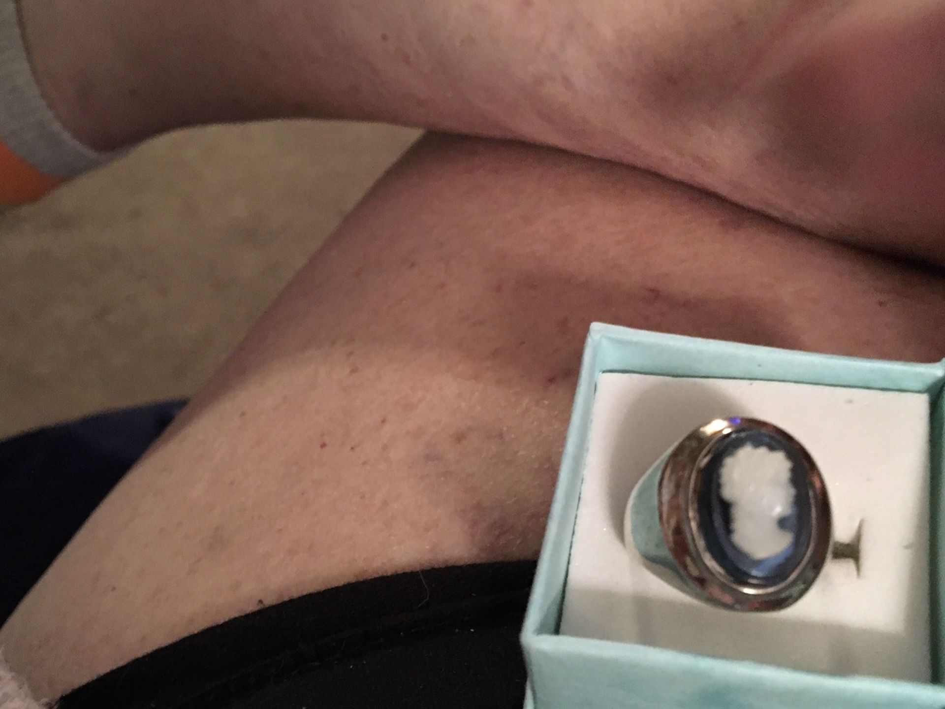 925 Blue Cameo Ring