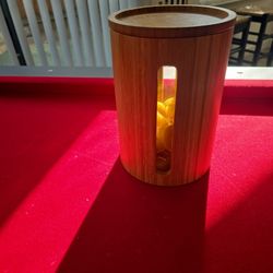 Bamboo With Plastic Inlay Canister