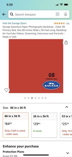 red seamless backdrop 86x36 feet
