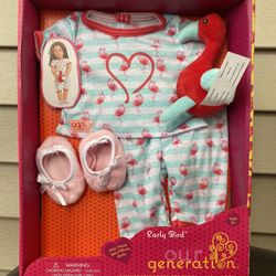 Our Generation Early Bird Pajamas for 18” Doll, 4Pc Set