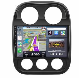 Car Radio for Jeep Patriot Compass 2010-2016: 4GB+64GB Android 14 Head Unit with Wireless CarPlay Android Auto - 10.2 inch Touchscreen Stereo GPS Navi