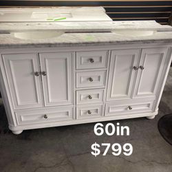 60in Double Bathroom Vanity With Top