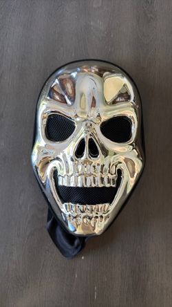 Silver Chrome Skull Face Mask