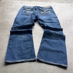 Vintage Y2K Silver Jeans Co. Baggy Flare Wide-Leg Jeans
