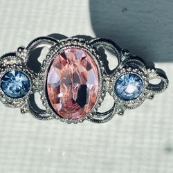 Pink and blue rhinestone brooch jewellery