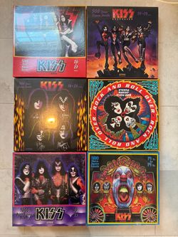 6 Vintage 1997 KISS Puzzles (contact info removed) Pieces Suns Out Made In USA KISS Army Depot