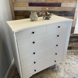 Refinished White MCM Midcentury Dresser