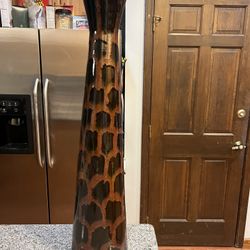 Tall Giraffe Print Candle Holder Or Decor 