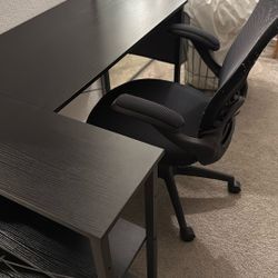 Black Desk & Office Chair