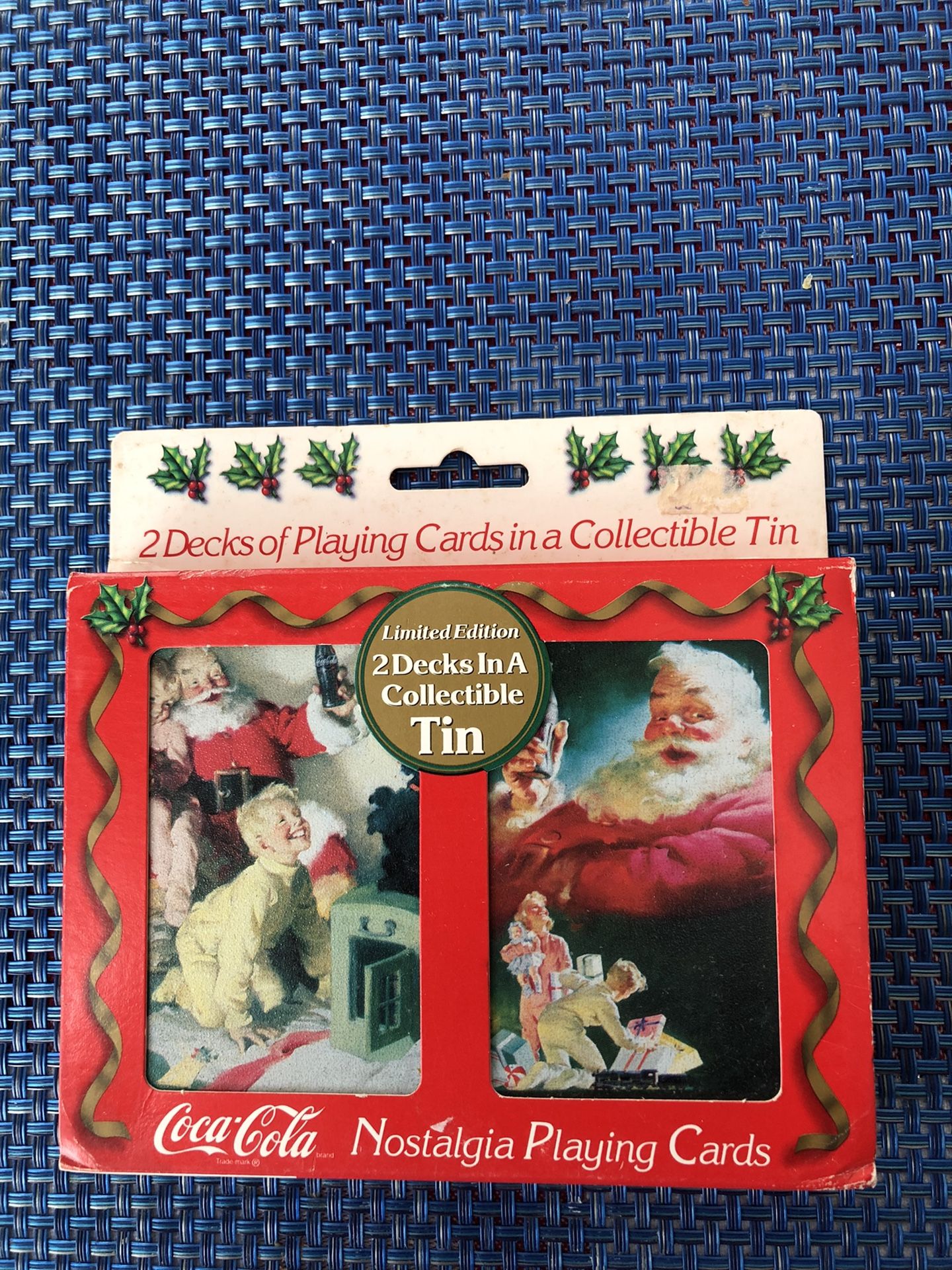 1996 Vintage Coca-Cola 2 Sealed Decks Playing Cards Collectable Tin Limited Edition