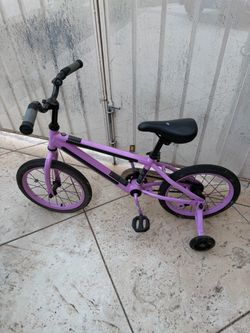 Purple kids bicycle