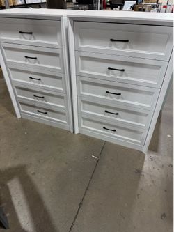 White 5 Drawers 31.5 in. W Dresser Storage Drawers with Smooth Glide  New
