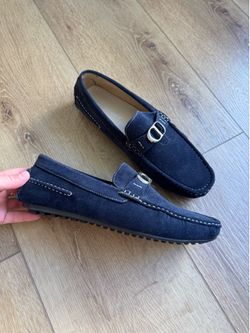 Franco Vanucci Navy Blue Suede Loafers size 12