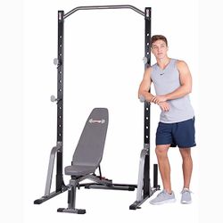 Body Champ 2-Piece Power Rack + Adjustable Weight Bench – New