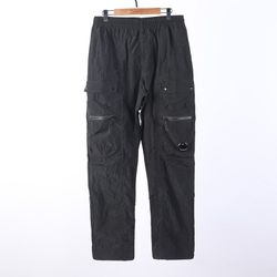 Cp Company Black Pleated Cargo Trousers
