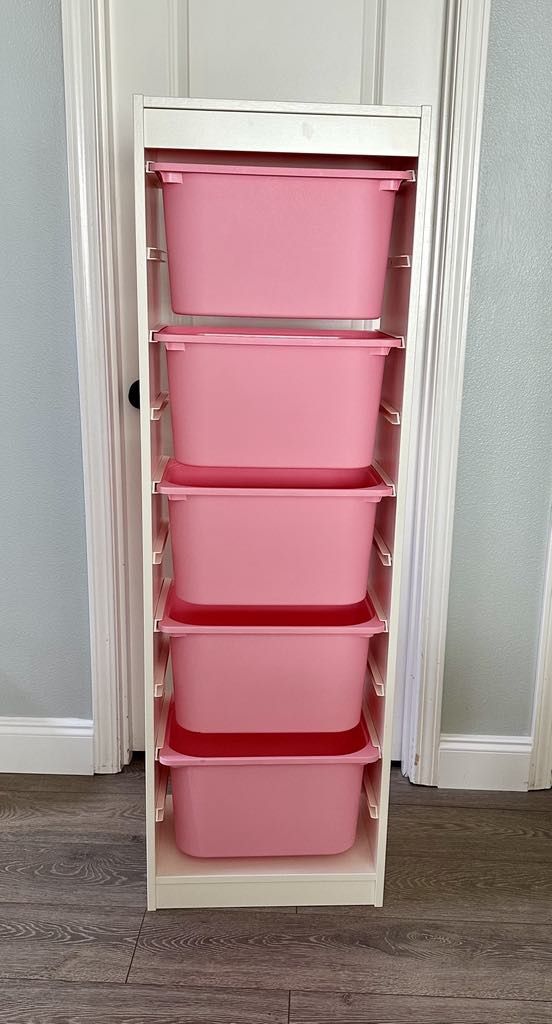 ***Pending Pick Up**   IKEA TROFAST Storage Tower w/ Pink bins