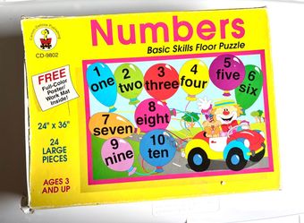 Numbers puzzle - giant floor - classroom, math, classroom, school, teacher, counting