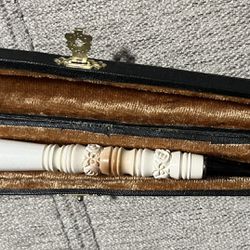 Meerschaum Art Hand made Genuine Block Meerschaum Cigar/Cigarette Holder with case