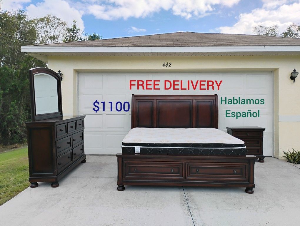King Size Bedroom Set With Mattress 🚛 FREE DELIVERY 🚛