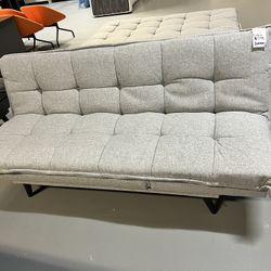 Light Grey Pillow Top Multi-functional Click Clack Futon