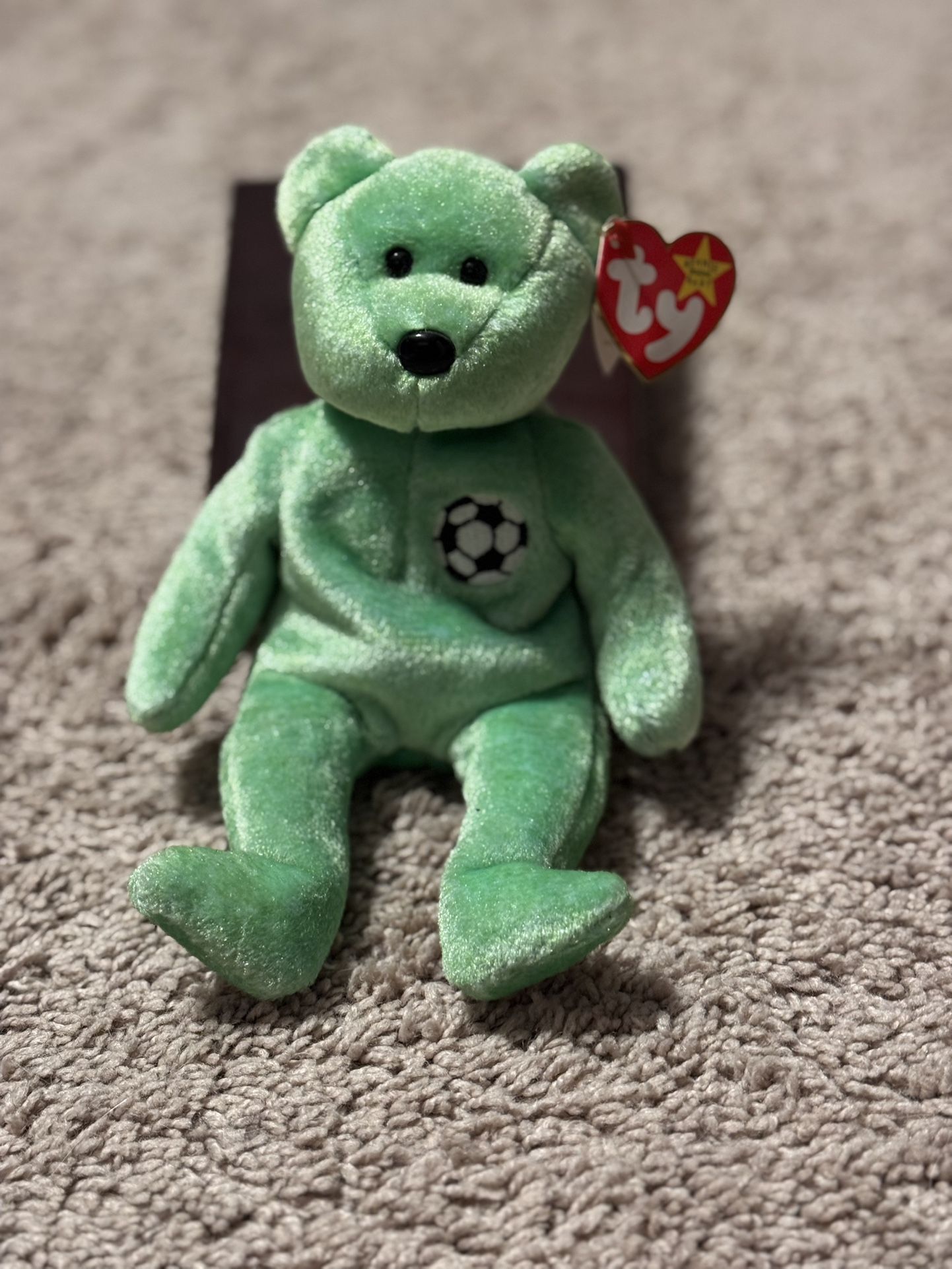 TY Beanie Baby "Kicks" The Soccer Bear With Tag Errors 98/99 Rare!