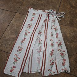 Vintage Y2k Summer Boho White Floral Skirt