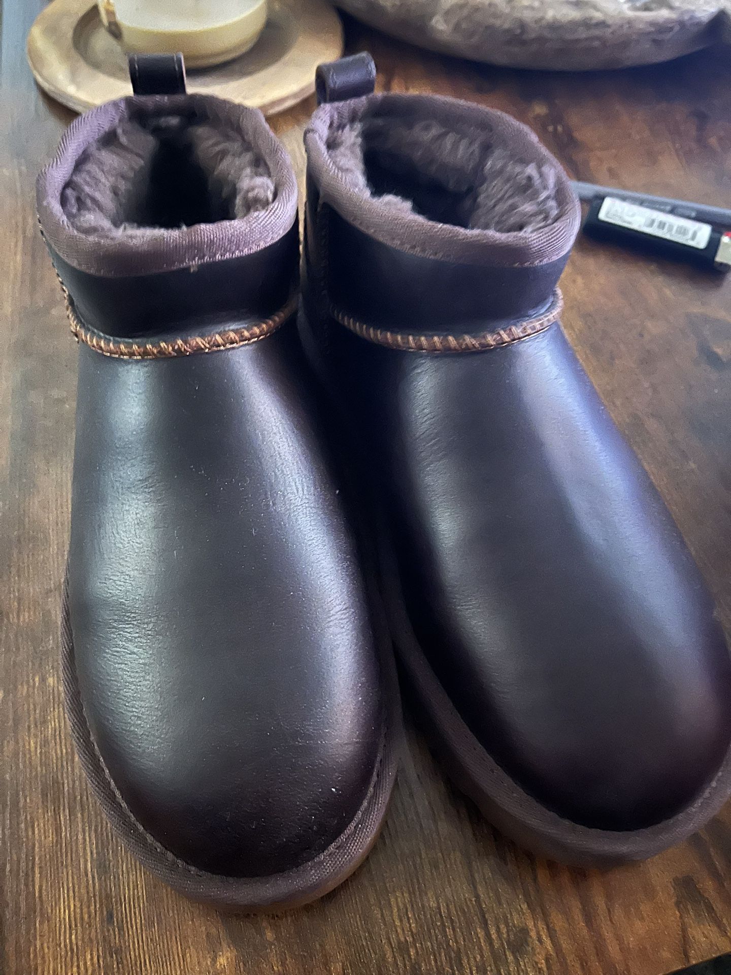 Ultra Mini Leather Ugg Boots