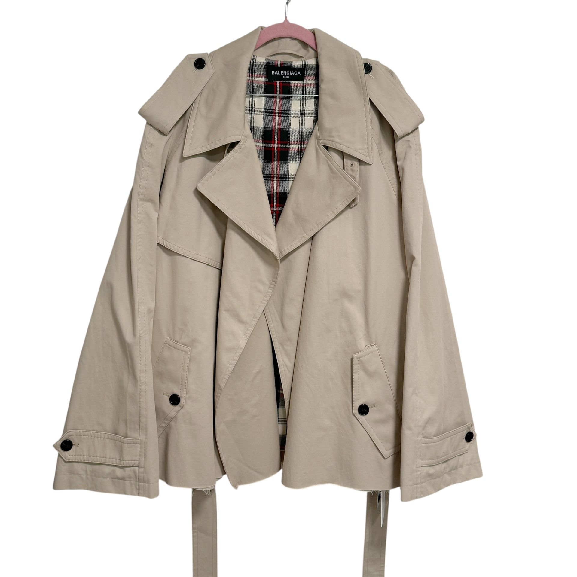 Balenciaga Beige Cropped Trench Coat