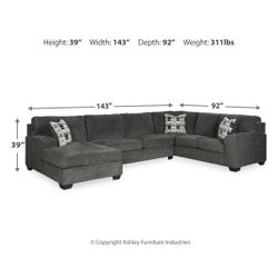 3 PC Ballinasloe-SmokeSectional with Chaise