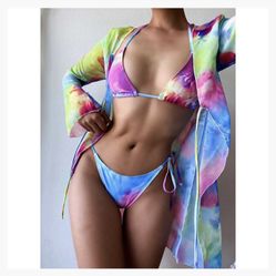 3 piece Tie Dye Bathing Suit 