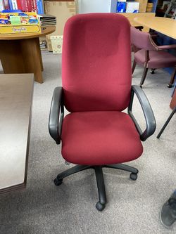 Burgundy high back office conference chair
