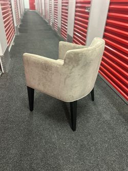 Gray Velvet Accent Chair with Black Legs