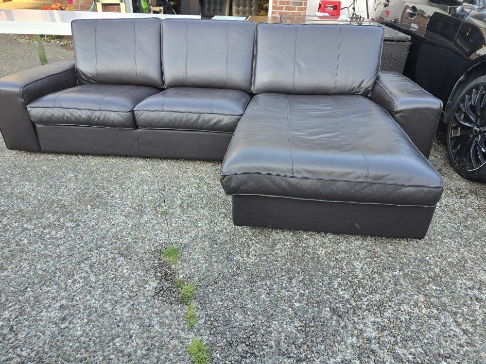 Ikea Kivik Leather Sofa